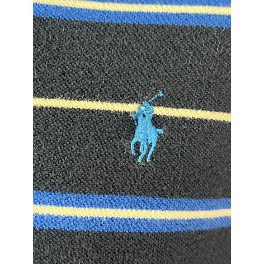 Ralph Lauren Men Blue Striped Polo Shirt Size L